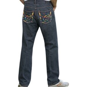Vintage Russo Jeans Y2K Grunge 40 Embroidered Pockets Dark Gray 
ZZ